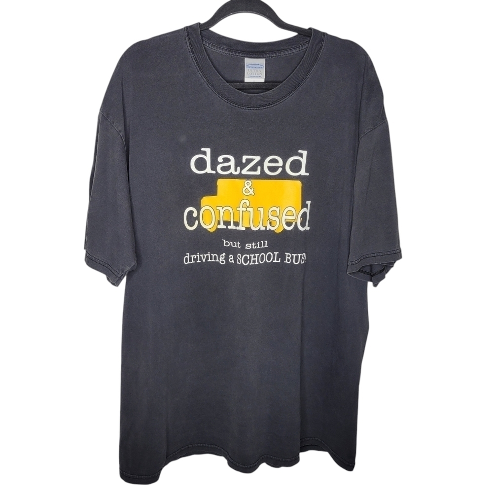 Vintage 90s Dazed and Confused Parody School Bus Driver School Graphic T-Shirt